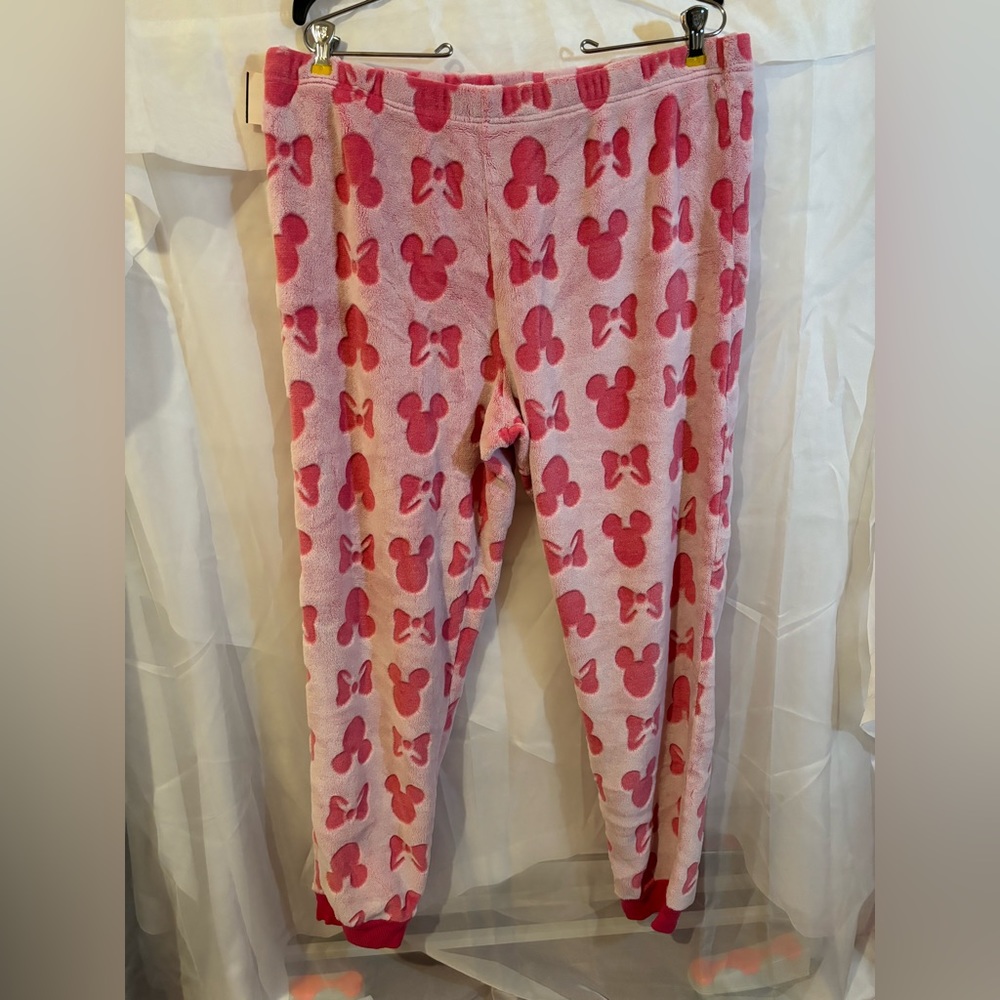 Disney Minnie Mouse Soft Fleece Pajama Lounge Pants Women's (XL) Pink Sleepwear‎